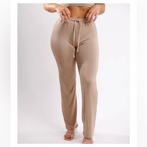 Beige Tan Straight Leg Women’s Lounge Pants